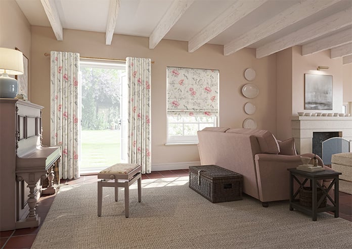 Borneo, Rose - Motorised Roman Blind - Image 6